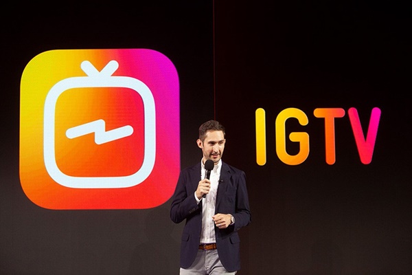 ceo do instagram Kevin Systrom anunciando o igtv